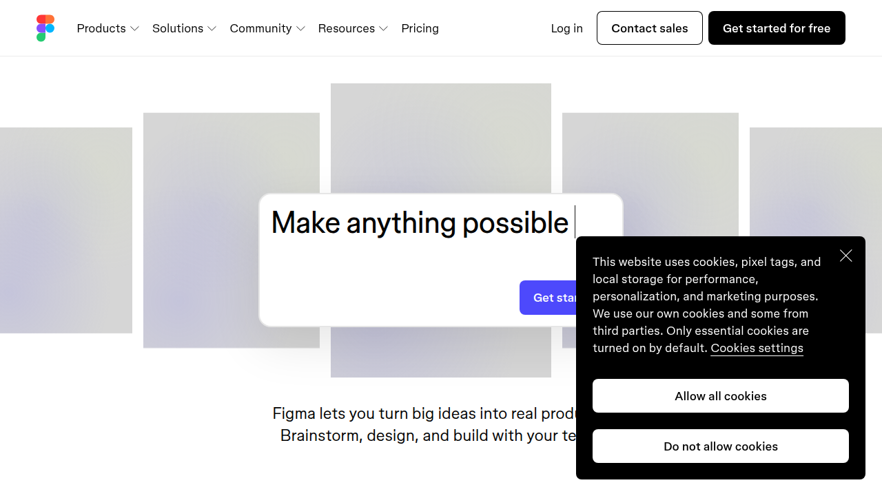 A screenshot of the Figma design tool, showcasing its collaborative environment for creating user interfaces and mockups.