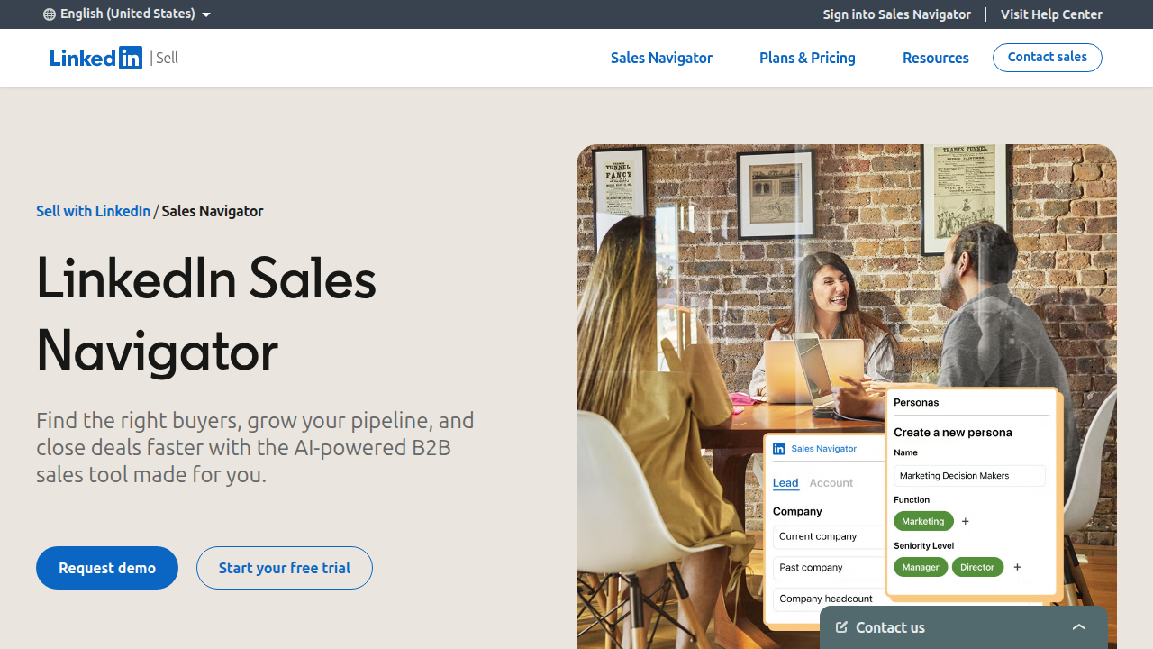 A screenshot highlighting the advanced search and filtering capabilities of LinkedIn Sales Navigator, used for targeting specific decision-makers.