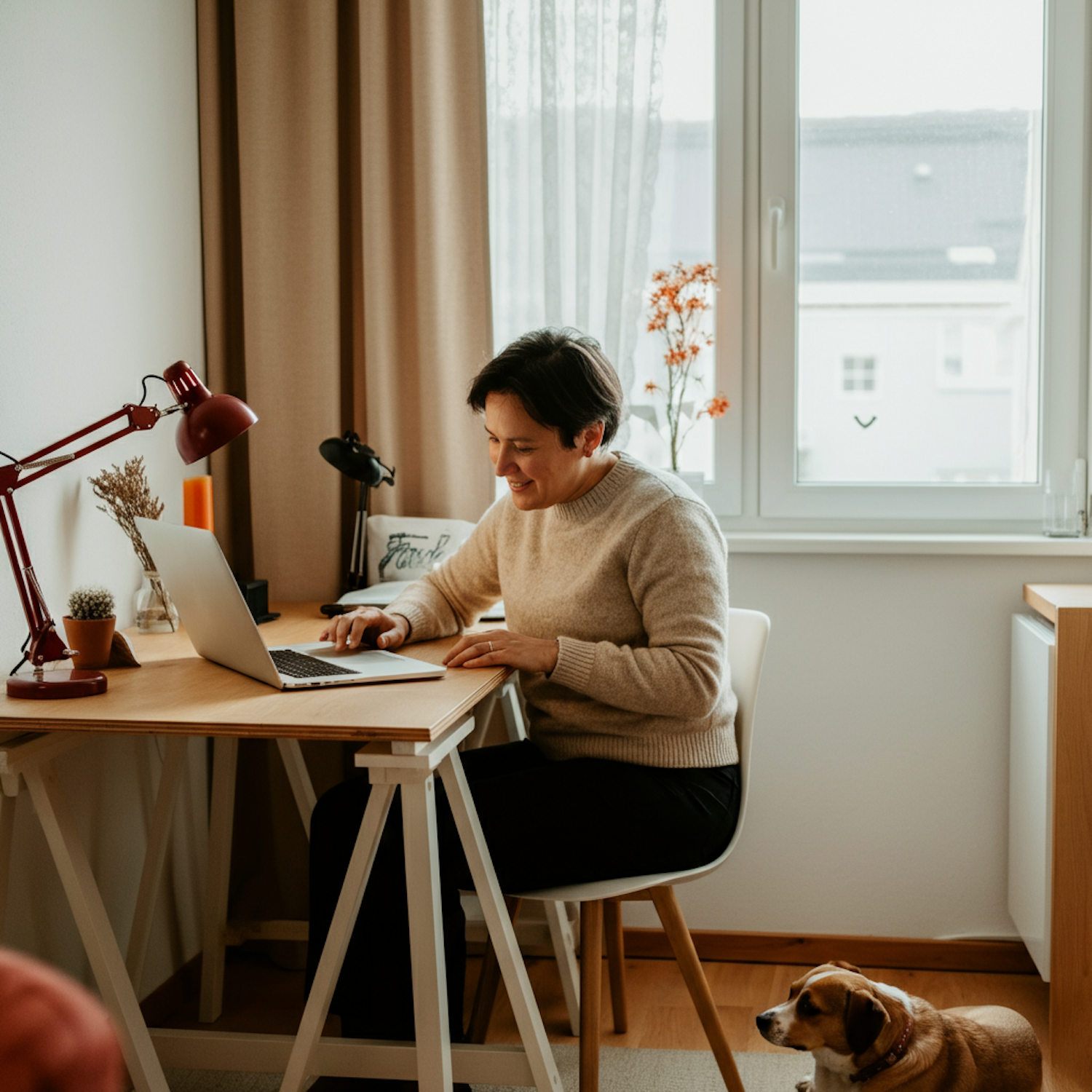 A professional working remotely, embodying adaptability and focus required in a dynamic sales operations role.