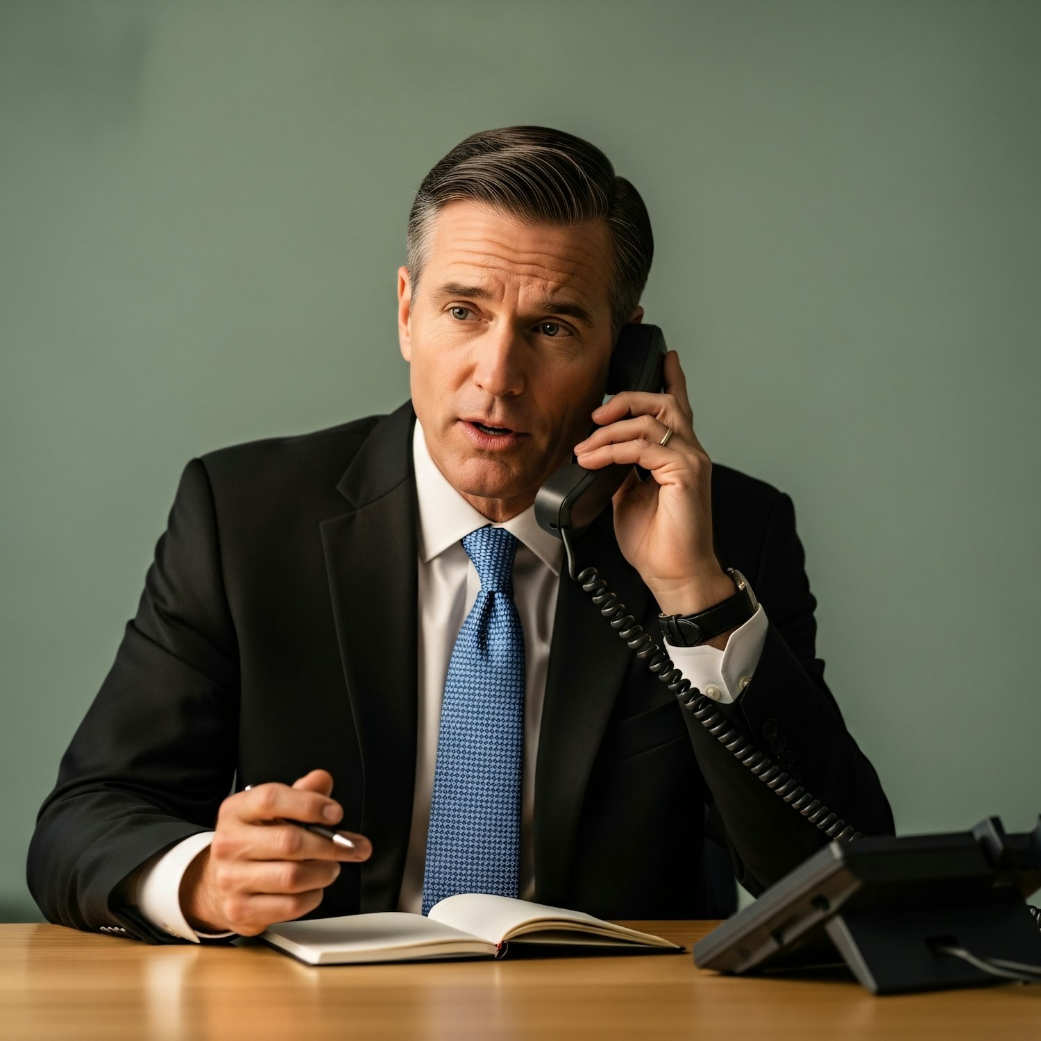 An appointment setter focused on a call, demonstrating active listening and professional communication skills vital for lead qualification and successful bookings.
