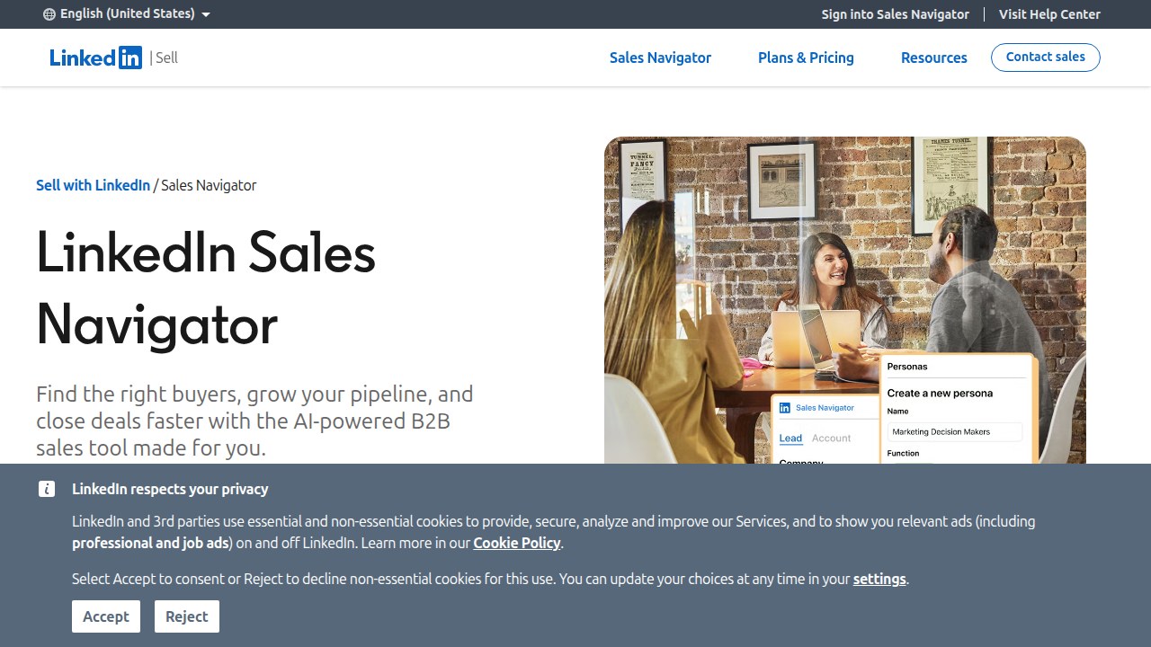 A screenshot of the LinkedIn Sales Navigator interface, showcasing its advanced search filters and lead management capabilities.