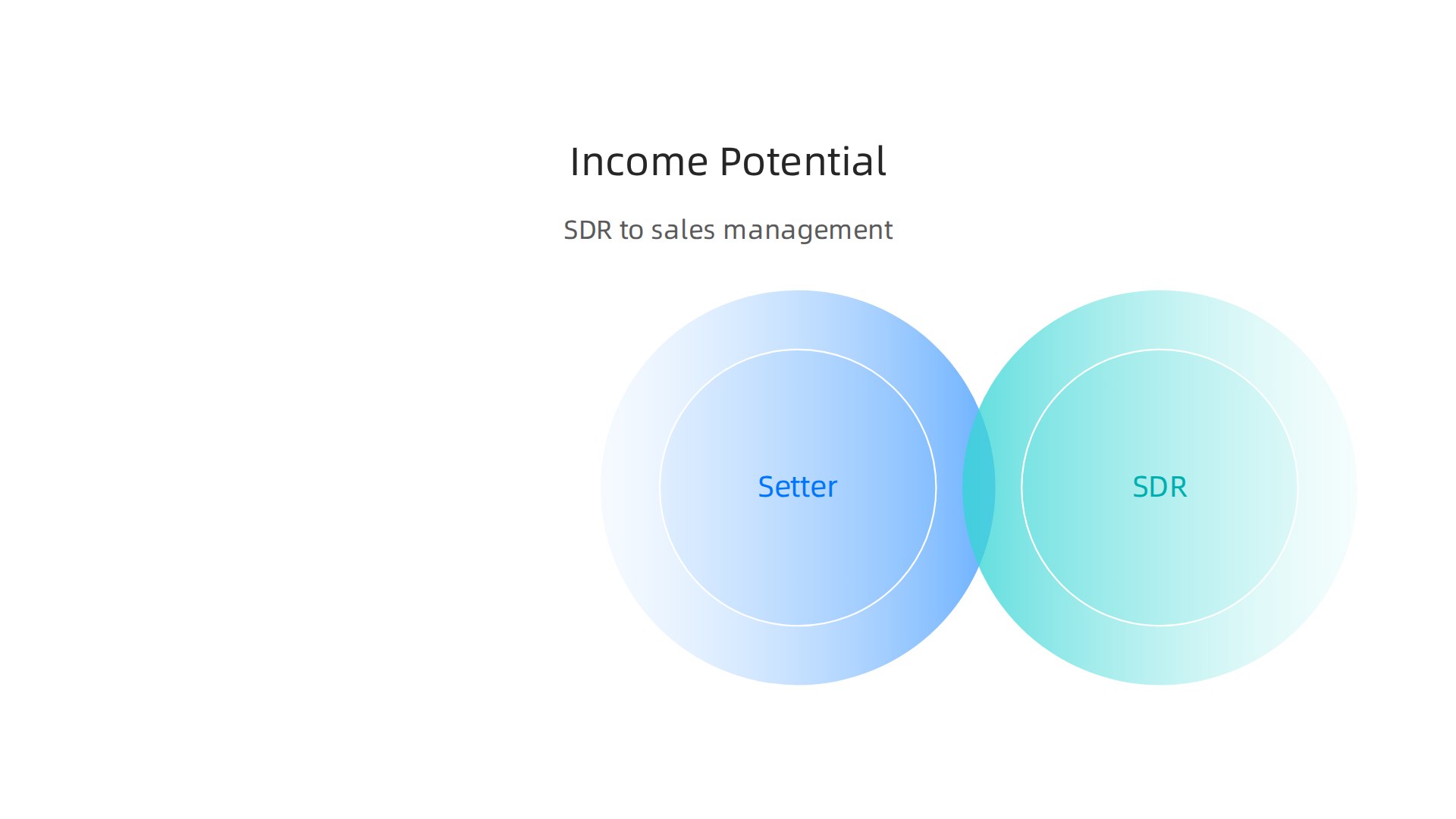 This infographic illustrates the income potential and career progression for appointment setters, from SDR roles to sales management, with average salary ranges.
