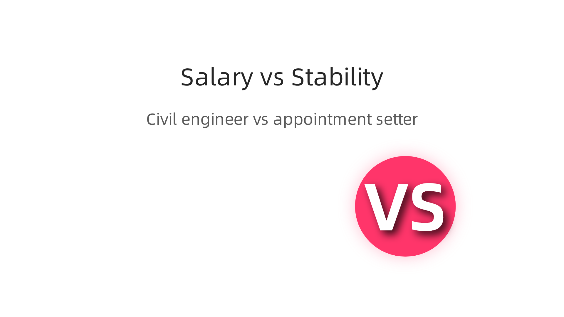 A visual comparison of median salaries and career stability in civil engineering versus appointment setting.